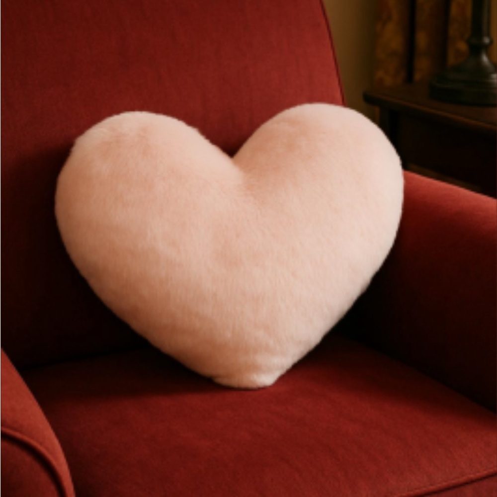 Heart Shaped Plush Pillow Pale Pink 17x19 inch Target Valentines Decor NWOT